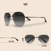 UV Protected Aviator Sunglasses- Gold