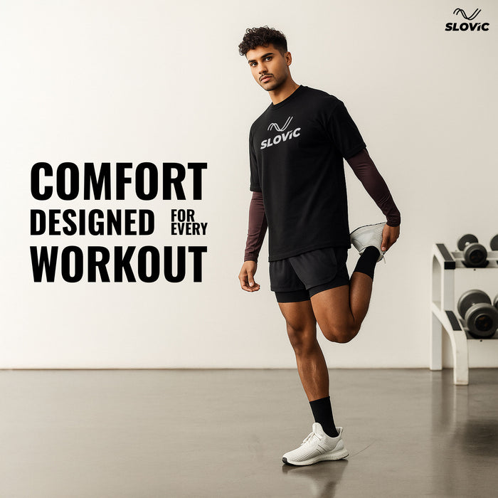 Slovic Regular Fit Men’s T-Shirt (240GSM)| Ideal for Premium Workout & Casual Wear | Size XL