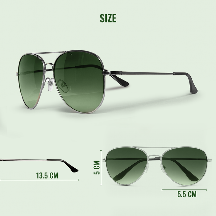 Slovic UV Protected Aviator Sunglasses- Green