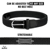 Braided Nylon Woven Belt- Black