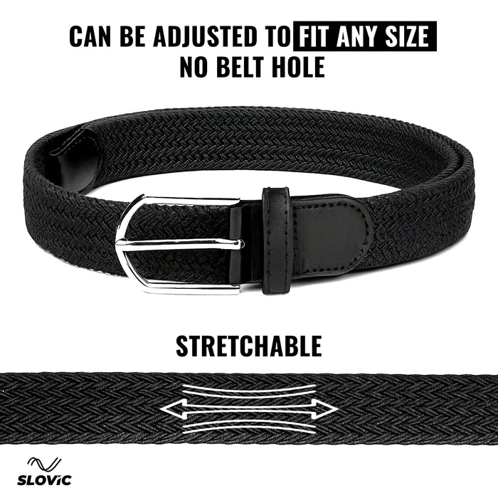 SLOVIC Braided Nylon Woven Belt- Black