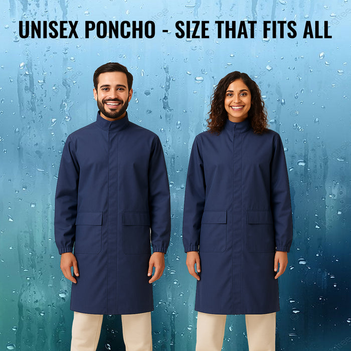 Sloivc Poncho Rain Coat for Men & Women Waterproof | Rain Jacket for Men Waterproof | Durable & Lightweight Unisex Raincoat | Camping Accessories for Outdoor | Navy Blue