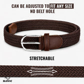 Braided Nylon Woven Belt- Brown