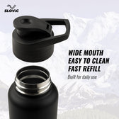 Steel Bottle 1L | Mat Black, Fridge | Sipper