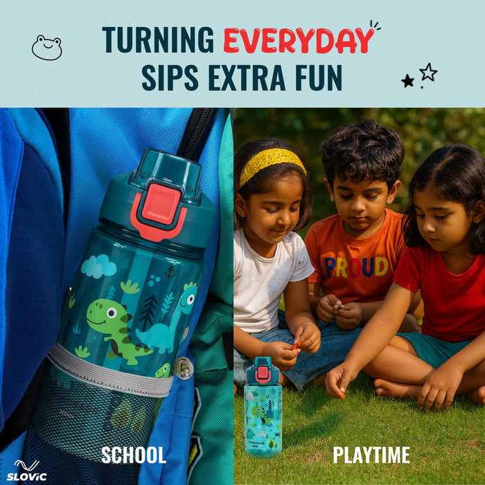 SLOVIC Water Bottle for School Kids -600ML