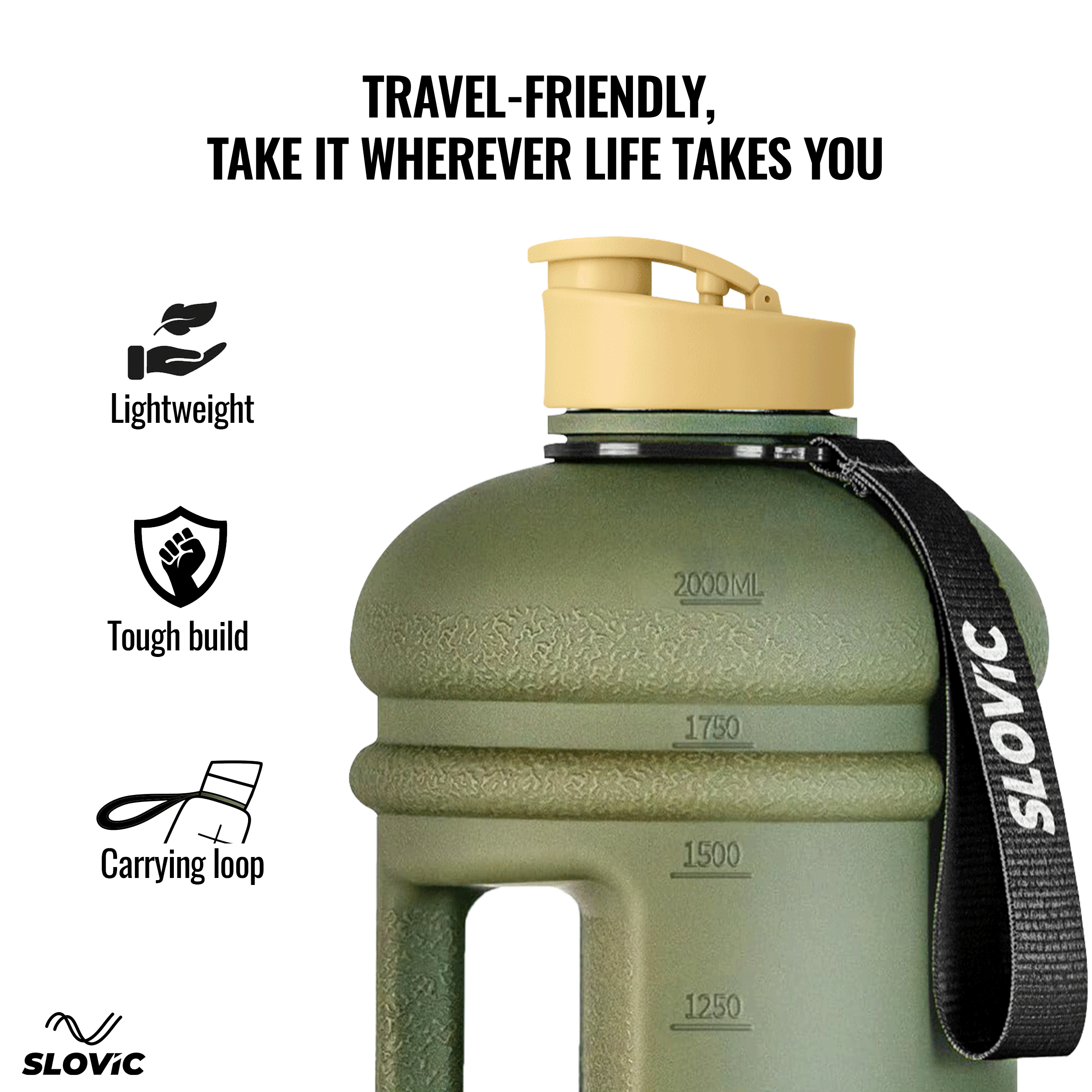SLOVIC Gallon Water Bottle - 2+L