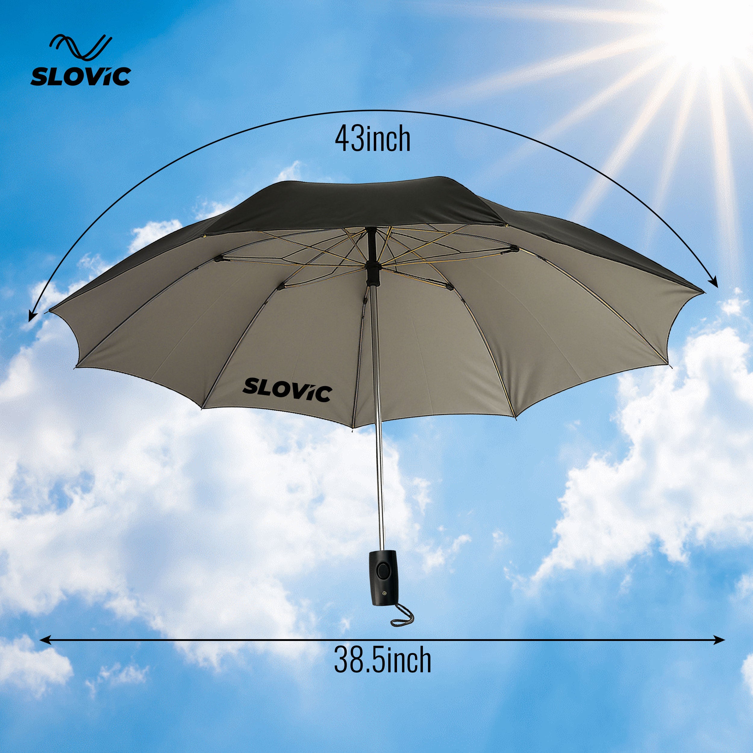 Buy Slovic White Travel Umbrella for Rain & Sun