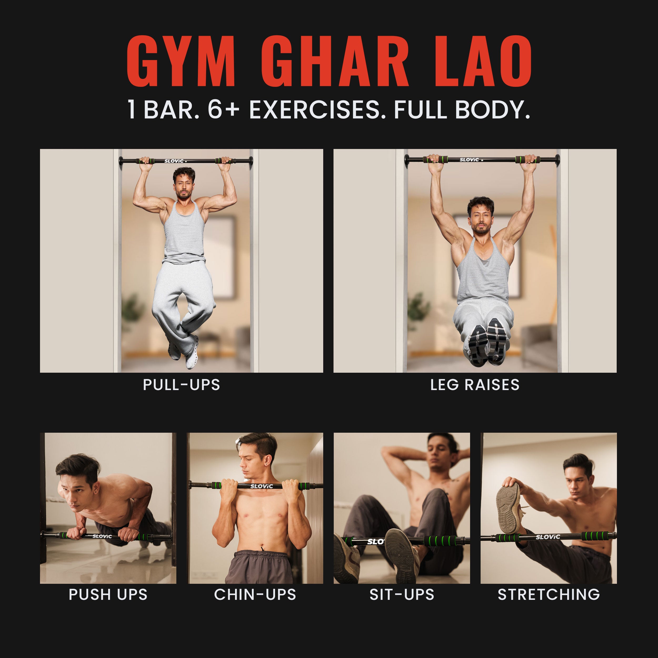 100 Kg Adjustable No Screw Pull Up Bar