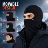 Winter Balaclava Face Mask - Black - Warm Full-Head Coverage