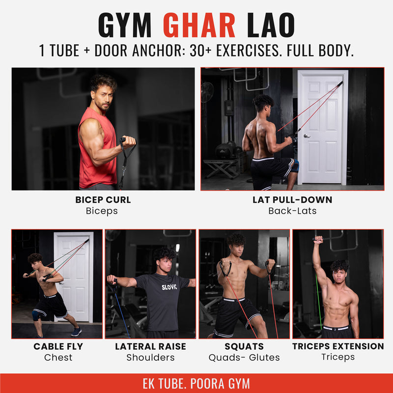 Advanced 200kg Pull-Up + 5-Tube (5–45kg) Resistance Combo