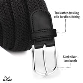 Braided Nylon Woven Belt- Black