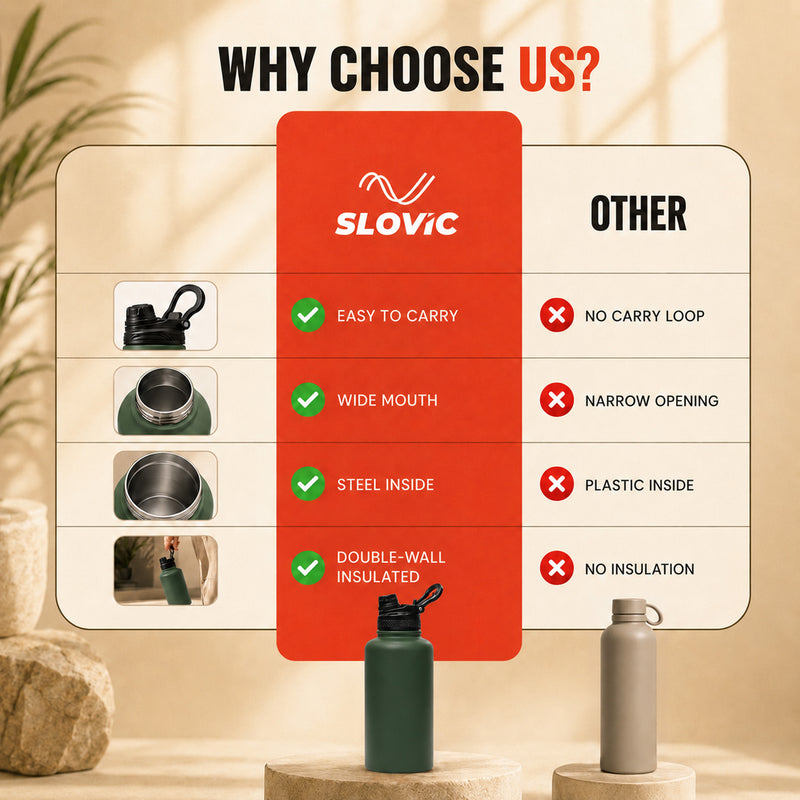 Insulated FreezeX Bottle 1L - Stainless Steel Water Bottle - Green - Gym, Sports & Travel