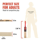 Size 8 Full Size Wooden Poplar Willow Tennis Cricket Bat for Indoor & Outdoor Games - Lightweight & Full Size Bat