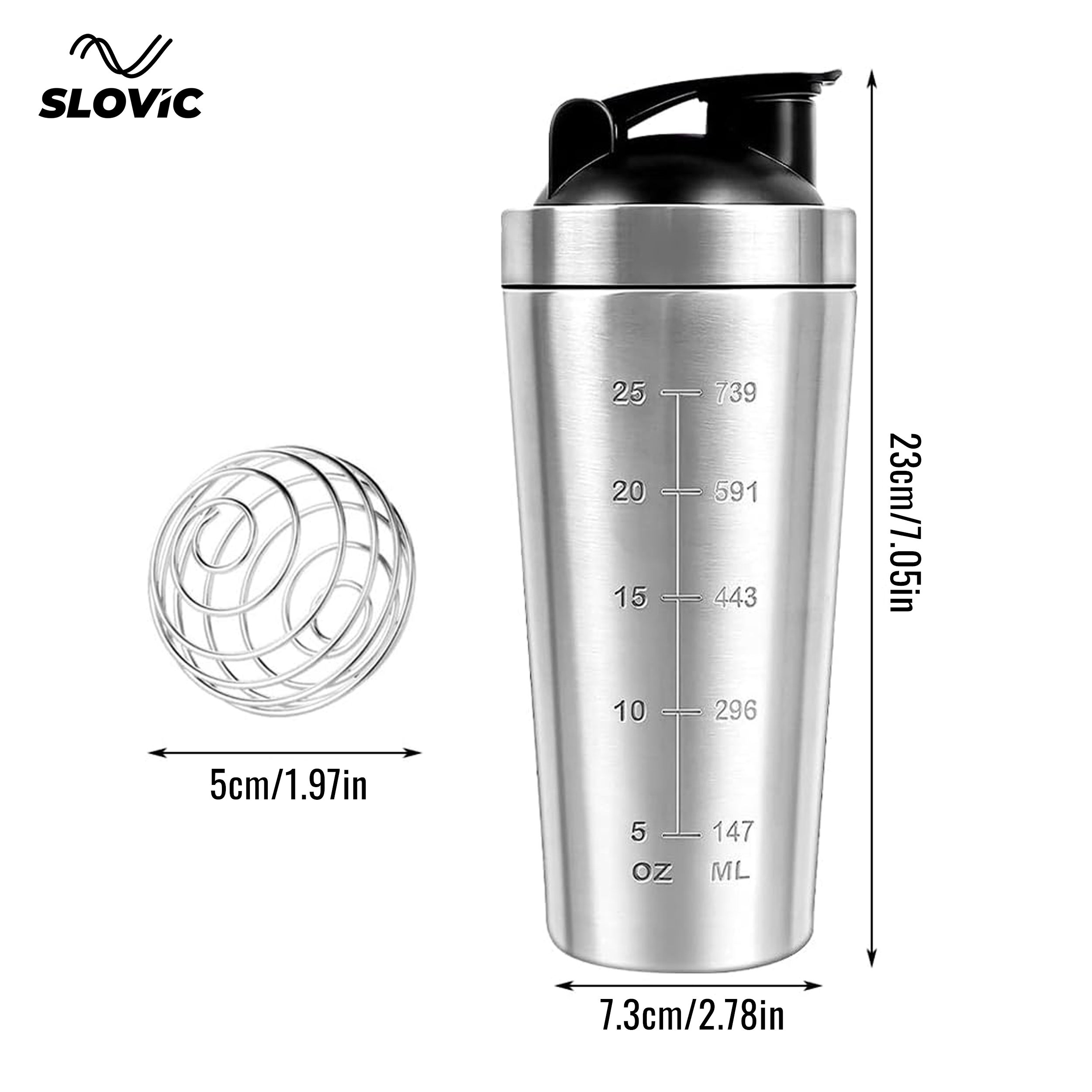 Steel Shaker For Gym [750 ML] | Gym Bottles For Men | Gyms Shaker for Men | Odor Free Protein Shaker Bottle For Protein Shake, Leakproof Stainless Steel Shakers Bottle For Exercise