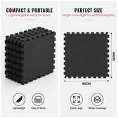EVA Puzzle Mat 10mm - Black - 24" X 24"