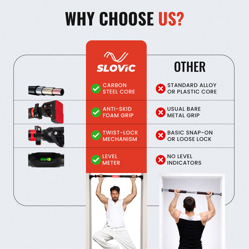 200 kg Adjustable No Screw Pull Up Bar (72-110CM)