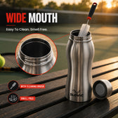 Essence Steel Water Bottle 1L - Pack of 2 - Stainless Steel Bottles for Home, Gym & Travel