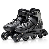 Inline Skating Shoes for Kids - 4 Wheel Roller Skates with RGB - Light Aluminium Frame & ABEC Bearings - Indoor & Outdoor Skates