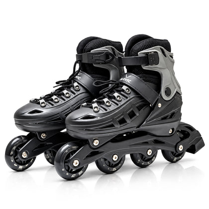 Inline Skating Shoes for Kids - 4 Wheel Roller Skates with RGB - Light Aluminium Frame & ABEC Bearings - Indoor & Outdoor Skates
