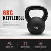 Kettlebell 6 KG - Neoprene Kettle Bell for Home Gym & Workout - Soft Anti-Slip Handle