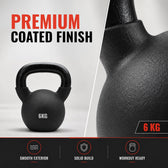 Kettlebell 6 KG - Neoprene Kettle Bell for Home Gym & Workout - Soft Anti-Slip Handle