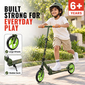 Aluminium Kick Scooter for Kids - Lightweight Foldable Scooter - Green