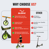 Aluminium Kick Scooter for Kids - Lightweight Foldable Scooter - Green
