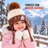 CozyCub Brown Bunny Winter Cap for Kids