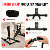 Mini Cycle Pedal Exerciser with Fixing Strap - Compact Leg & Arm Exercise Machine for Home - Black