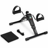 Mini Cycle Pedal Exerciser with Fixing Strap - Compact Leg & Arm Exercise Machine for Home - Black