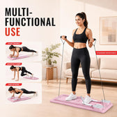 Pilates Board for Abs & Core - Foldable AB Trainer with Resistance Ropes & Digital Timer