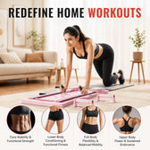 Pilates Board for Abs & Core - Foldable AB Trainer with Resistance Ropes & Digital Timer