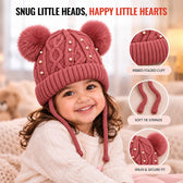 CozyPearl Rose Pink Winter Cap for Kids