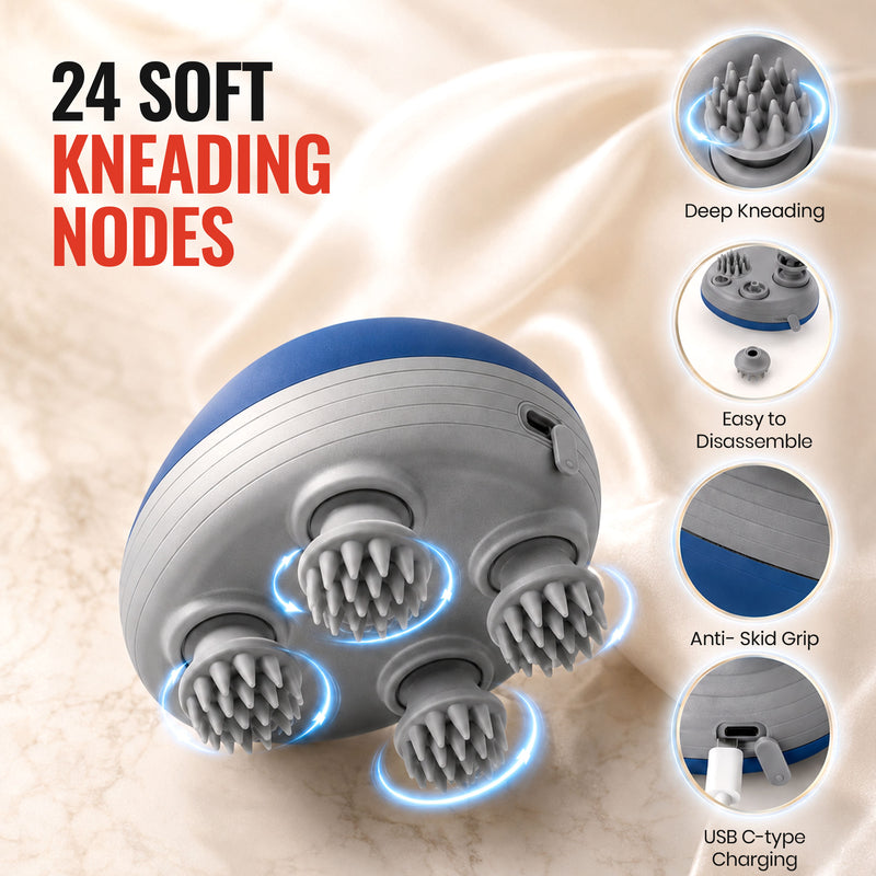 Premium Scalp Massage Machine for Hair Growth, Stress Relief & Relaxation | Portable & Rechargeable