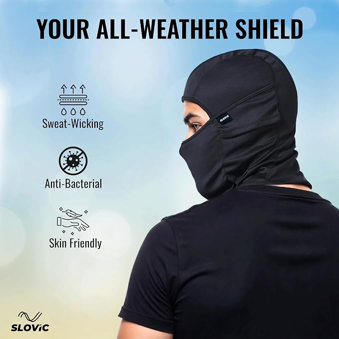 Balaclava Mask for Men - Face Cover for Bikers - Black - Outdoor Mask