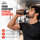 Pocket Shaker Bottle 500ml - Compact & Lightweight - Black - Gym & Travel
