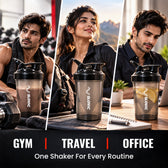 Pocket Shaker Bottle 500ml - Compact & Lightweight - Black - Gym & Travel