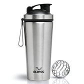 Stainless Steel Shaker Bottle - 750ml - Silver - Gym & Protein Shaker