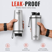Stainless Steel Shaker Bottle - 750ml - Silver - Gym & Protein Shaker