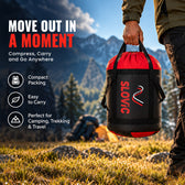 Sleeping Bag 7ft & (-10C) Red & Black - Polyester - Camping & Outdoor