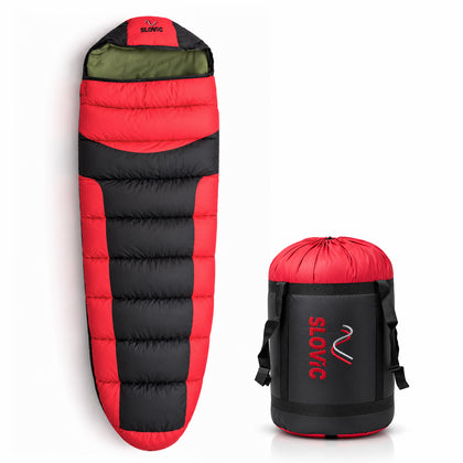 Sleeping Bag 7ft & (-10C) Red & Black - Polyester - Camping & Outdoor
