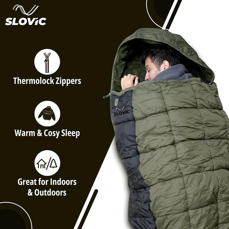 Slovic Sleeping Bag 0 to -10°C Lightweight Waterproof Winter Sleeping Bag