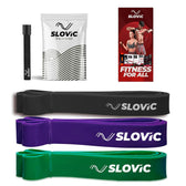 Slovic Resistance Band Pull up Training Bands for Calisthenics (Black + Purple + Green)