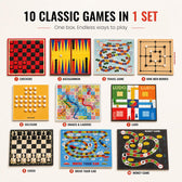 10-in-1 Board Games Set for Kids & Family