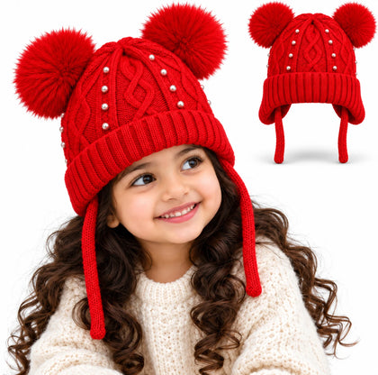 CozyPearl Kids Winter Cap - Red
