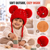 CozyPearl Kids Winter Cap - Red