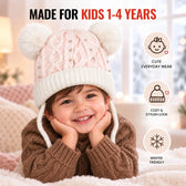 CozyPearl White Winter Cap for Kids
