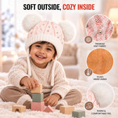 CozyPearl White Winter Cap for Kids