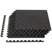Gym Floor Mat 10mm - Anti-Slip Waterproof EVA Puzzle Mat - 24×24 Inch - Set of 4