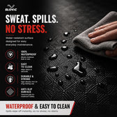 Gym Floor Mat 10mm - Anti-Slip Waterproof EVA Puzzle Mat - 24×24 Inch - Set of 4